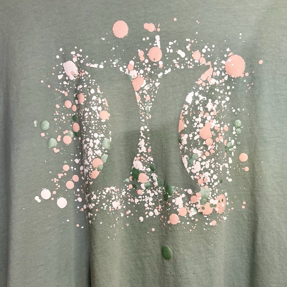 Hurley Women's Paint Splatter Logo Short Sleeve T Shirt XL - Picture 2 of 5